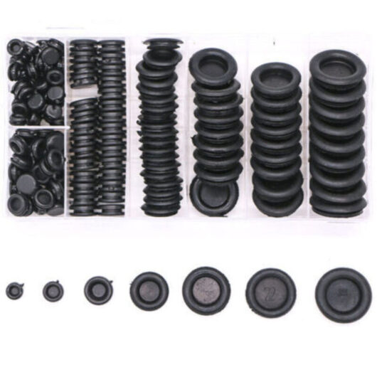 170 Pcs Rubber Stoppers, Rubber Grommets with Storage Box