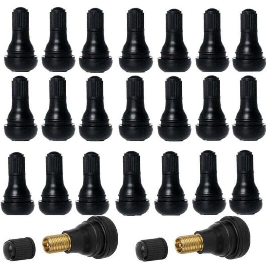 40 Pieces Car Tubeless Tire Valve Cap, TR412 Tire Valves, Rubber Tire Valve Stem Set, Black.