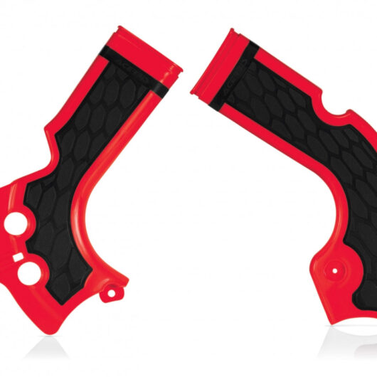 Acerbis X-Grip Frame Guards - Honda CRF250R 2014-17, CRF450R 2013-16 - Black/ Red