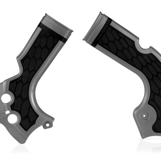 Acerbis X-Grip Frame Guards - Honda CRF250R 2014-17, CRF450R 2013-16 - Silver/ Black