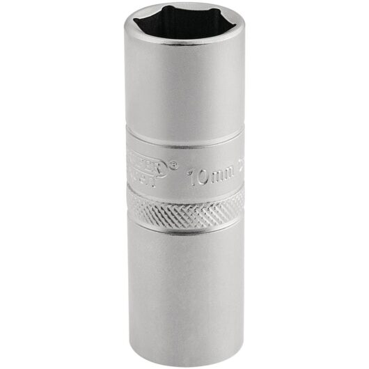 Draper 1/2" Drive Satin Chrome Hexagon Spark Plug Socket 3/8" 10mm