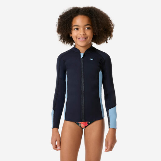 Kids' Snorkelling Long Sleeve Top 1.5mm Yulex Natural Rubber - Blue