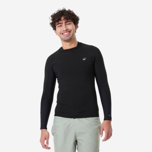 Men's Long-sleeved - Thermal Surfing Top - Natural Rubber 1.5 mm - 900 Black