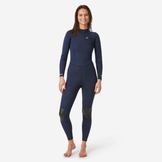 Women's Surfing Full-body Wetsuit 2/2mm Yulex Natural Rubber - 100 Blue